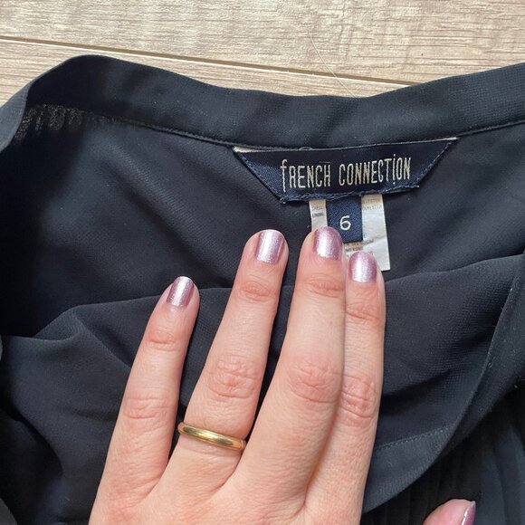 French Connection pleated black midi skirt, women's size 6 - Picture 3 of 3